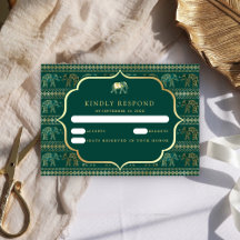 Esmeralda Verde e Elefante Dourado Casamento India