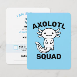 Cartão RSVP Esquadrão de Axolote fofo engraçado personalizável