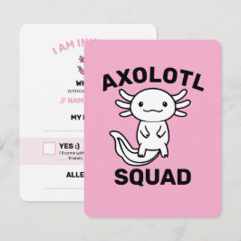 Cartão RSVP Esquadrão engraçado e fofo de Axolote personalizáv