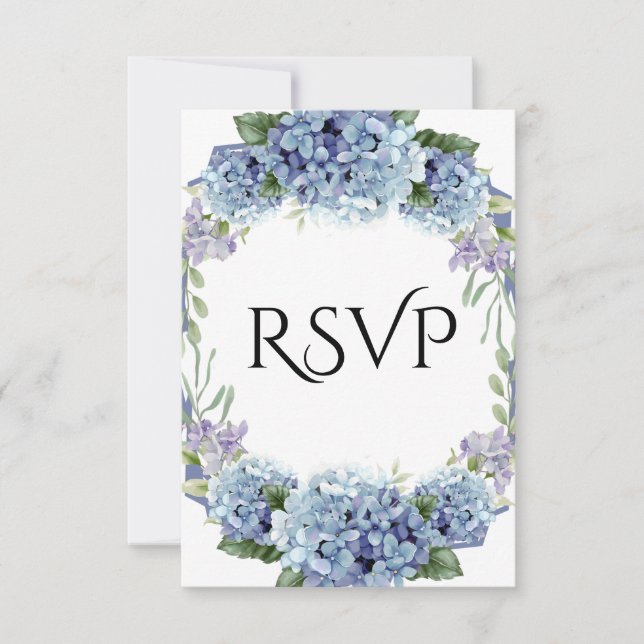 Cartão RSVP Esqueça-Me-Não Flores Aquarela Elegante (Frente)