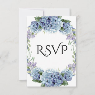 Cartão RSVP Esqueça-Me-Não Flores Aquarela Elegante