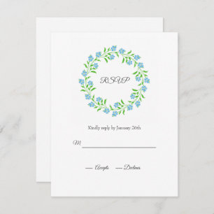 Cartão RSVP Esquece-me Nots Watercolor Floral