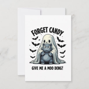 Cartão RSVP Esquece que o Candy me dá Moo Deng Halloween Fanta