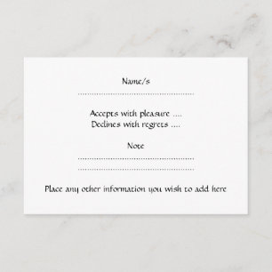 Cartão RSVP Esquilo Negro.