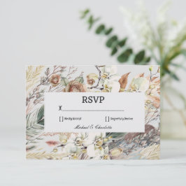 Cartão RSVP Estilo Boho Personalizável