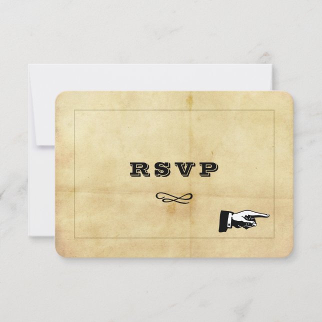 Cartão RSVP Estilo Envelhecido Idade (Frente)