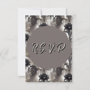 Cartão RSVP Estilo Gótico Escuro