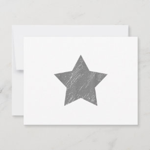 Cartão RSVP Estrela Cinza Angustiada Vintage Estrela