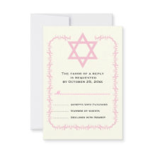 Estrela da borda rosa de David Damask Bat Mitzvah 