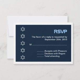 Cartão RSVP Estrela de David Pattern Bar Mitzvah