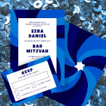 Cartão RSVP Estrela giratória moderna do Bar personalizado Dav<br><div class="desc">Cartão RSVP perfeito para um morcego mitzvah, bar mitzvah ou outra celebração judaica! A mão fez arte para você. TOTALMENTE PERSONALIZÁVEL! Clique em "Personalizar" acima para editar o texto. Clique em "editar usando a ferramenta design" para ajustar as fontes, as cores e os posicionamentos e para excluir o design do...</div>
