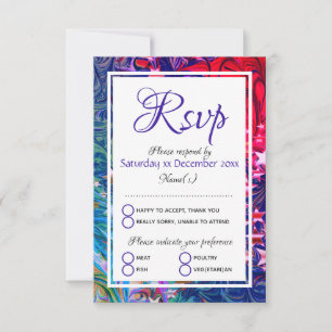 Cartão RSVP ESTRELAS DE NATAL Abstrato Winter Refeições Fe