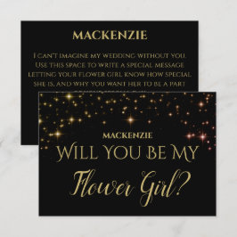 Cartão RSVP Estrelas de Sparkle Douradas Você Será Minha Placa