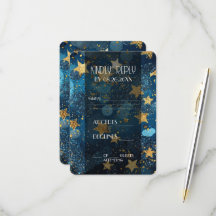 Estrelas Douradas Casamento Azul