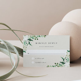 Cartão RSVP Estufa | Elegante Aquarela Botânica