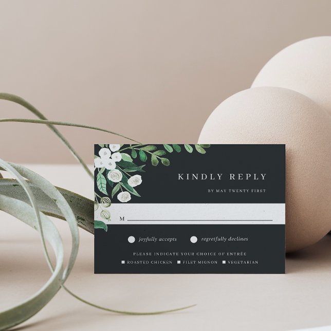 Cartão RSVP Estufa | Escolha de Refeições Botânicas Por Aquare (Criador carregado)