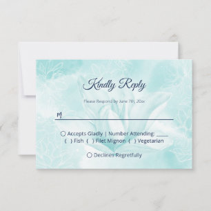 Cartão RSVP Eteal Magnolia Flower, Casamento
