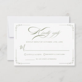 Cartão RSVP Eterno Elegance Sage Green Wedding