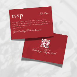 Cartão RSVP Eterno Red Casamento de Moeda Antiga QR