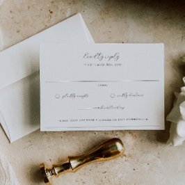 Cartão RSVP Eternos Vinhas Monograma Crest de Casamento