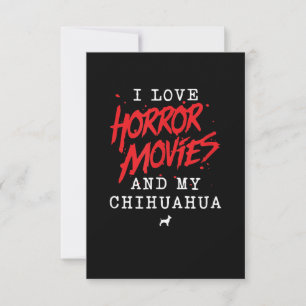 Cartão RSVP Eu Amo Filmes De Horror E Meu Dono De Cachorro Chi
