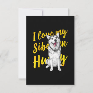 Cartão RSVP Eu Amo Meu Husky Siberiano Presente de sobra de