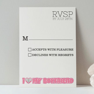 Cartão RSVP Eu Amo Meu Namorado Personalizado – Adicionar Foto