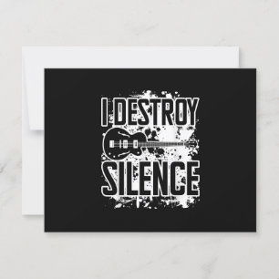 Cartão RSVP Eu Destruo Silence Bass Player Engraçado Música De