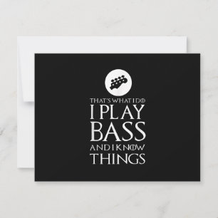 Cartão RSVP Eu Toco Violão Bass Engraçado