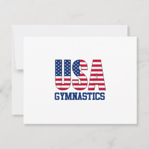 Cartão RSVP EUA com Ginástica Esportiva Bandeira Americana
