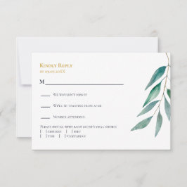 Cartão RSVP Eucalyptus Botanical Greenery Wedding Invitation, 