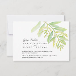 Cartão RSVP Eucalyptus deixa água verde para o casamento