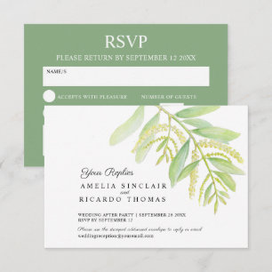 Cartão RSVP Eucalyptus deixa água verde para o casamento