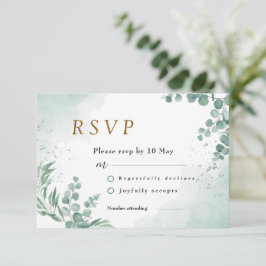 Cartão RSVP Eucalyptus deixa casamento