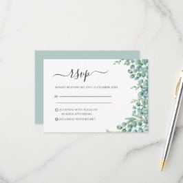 Cartão RSVP Eucalyptus deixa o casamento