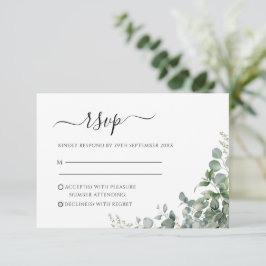 Cartão RSVP Eucalyptus deixa o casamento