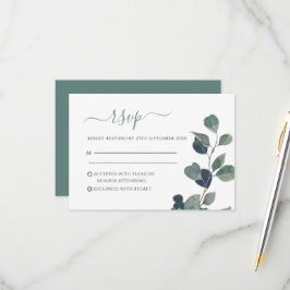 Cartão RSVP Eucalyptus deixa o casamento