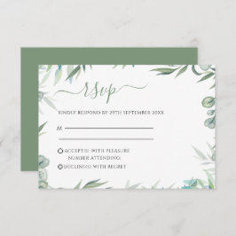 Cartão RSVP Eucalyptus deixa o casamento