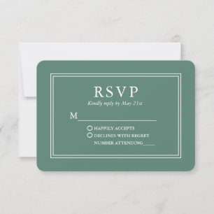 Cartão RSVP Eucalyptus Green - Na moda moderno
