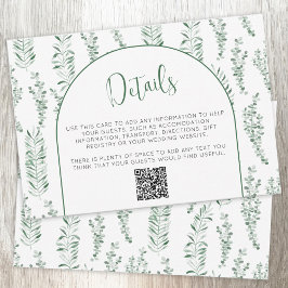 Cartão RSVP Eucalyptus Greenery Detalhes do Casamento QR Cartã