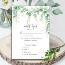 Eucalyptus Greenery Script Modern Garden Casamento