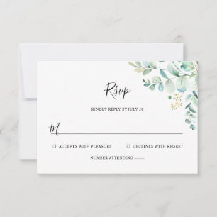 Cartão RSVP Eucalyptus Greenery Simples