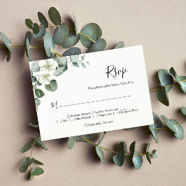 Cartão RSVP Eucalyptus Minimalista Deixa Casamento Verde