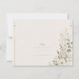 Cartão RSVP European Wedding Invitation in Olive Green