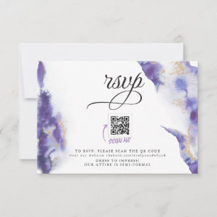 Cartão RSVP Evelyn Ametyst Watercolor Geode Barefoot™
