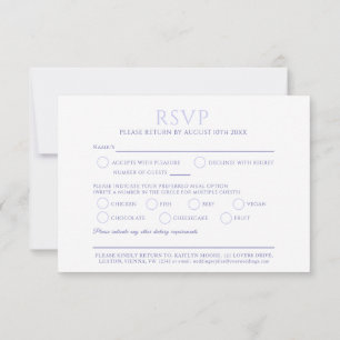 Cartão RSVP Evento de casamento da opção de refeição de tulipa