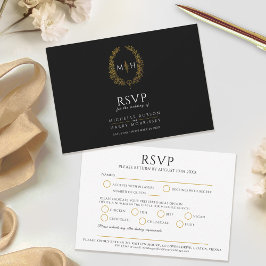 Cartão RSVP Evento de casamento da refeição monográfica em fol