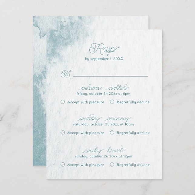 Cartão RSVP Evento Múltiplo Sob Sea Whimscolor Beach (Frente/Verso)