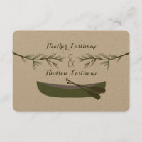 Evergreen Branches + Canoe Wedding R R.S.V.P.
