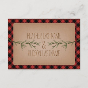 Cartão RSVP Evergreen Branches Xadrez R.S.V.P.